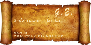 Grünauer Etelka névjegykártya